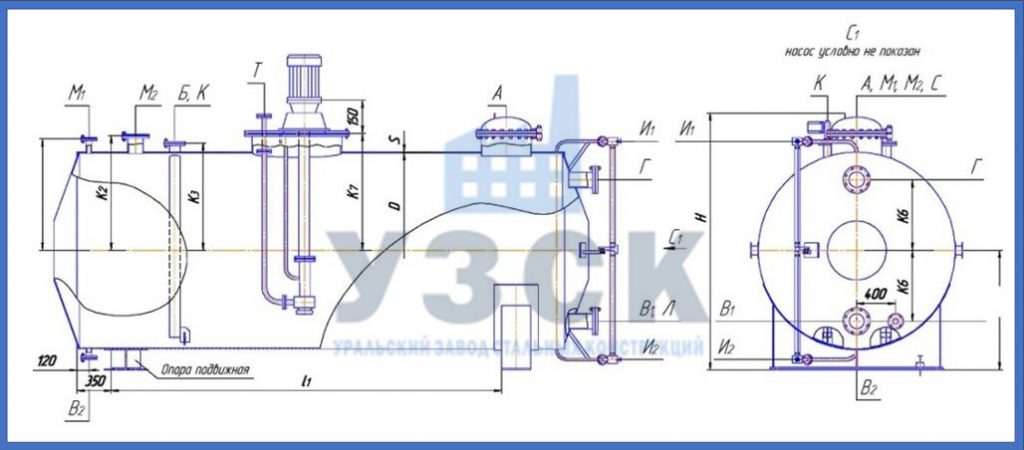 Чертеж емкости ГКК в Ноябрьске